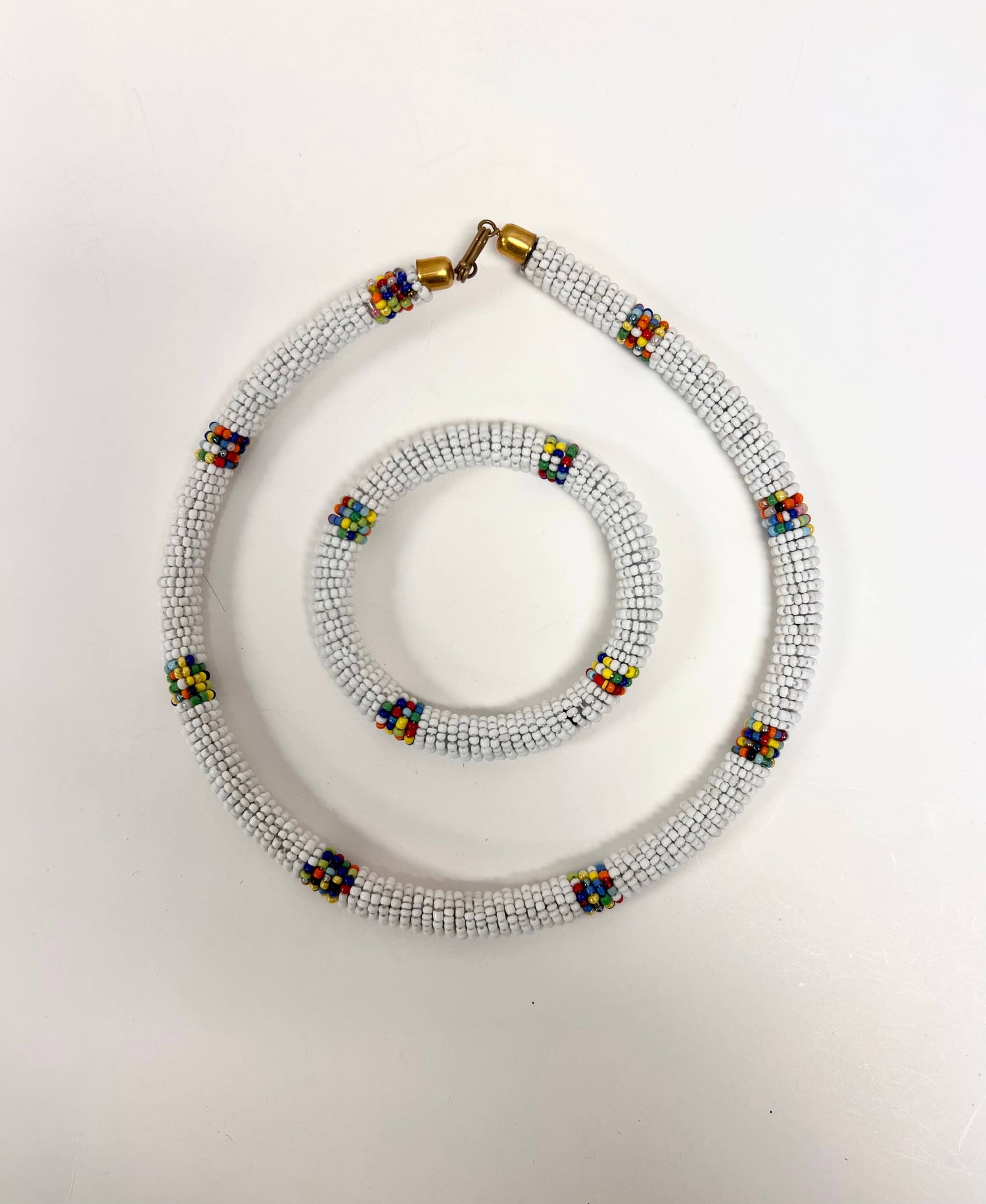 Maasai Necklace and Bracelet set, beaded