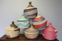 Lidded Basket, Assorted sweet grass, small