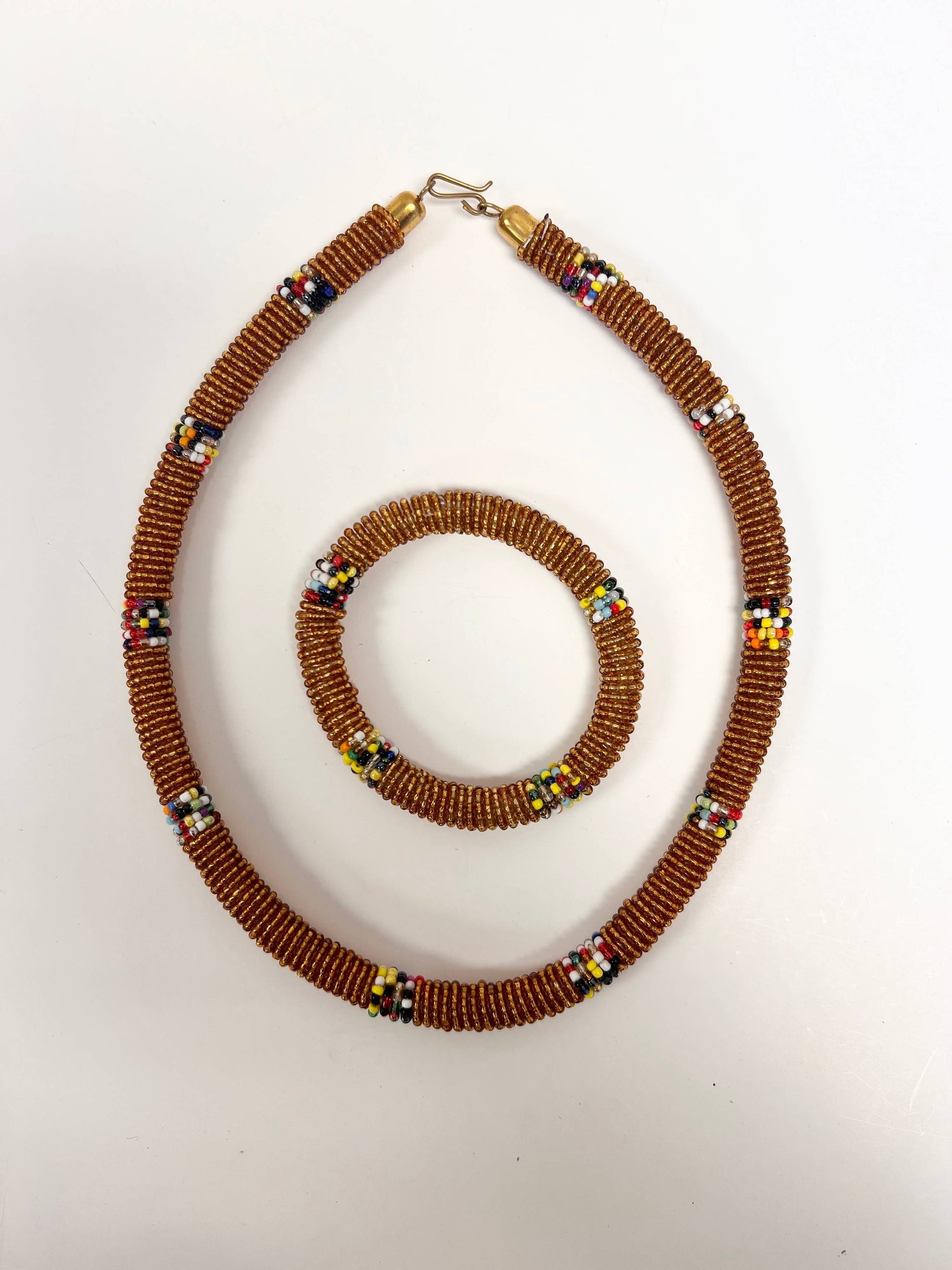 Maasai Necklace and Bracelet set, beaded