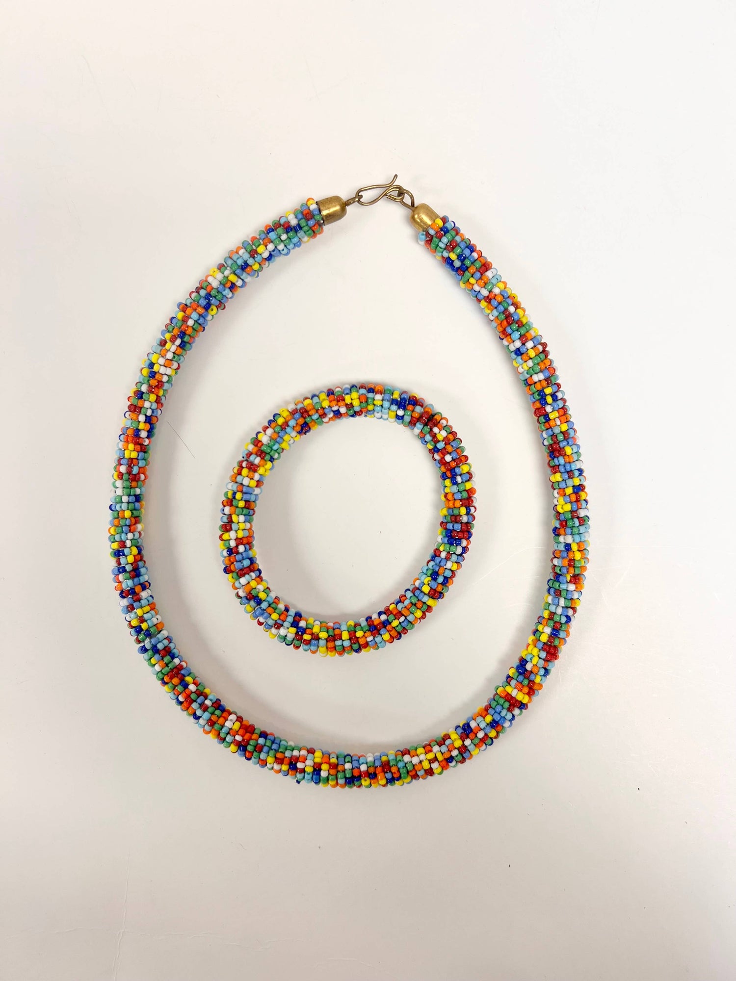 Maasai Necklace and Bracelet set, beaded