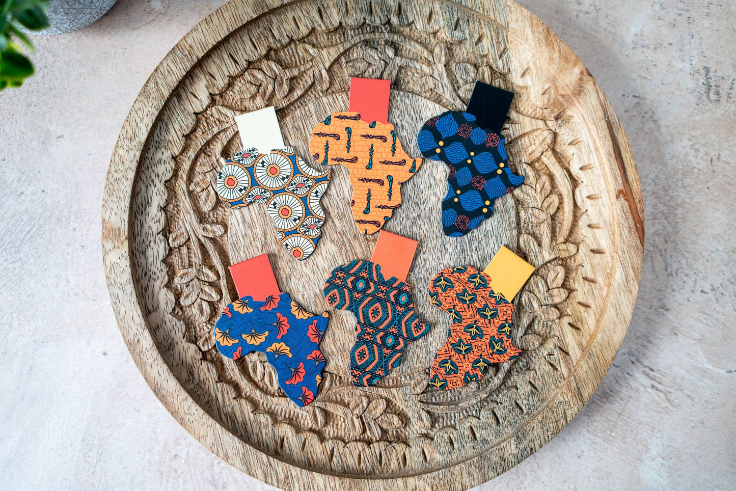 Ankara African Print Magnetic Bookmarks - Wedding Flowers