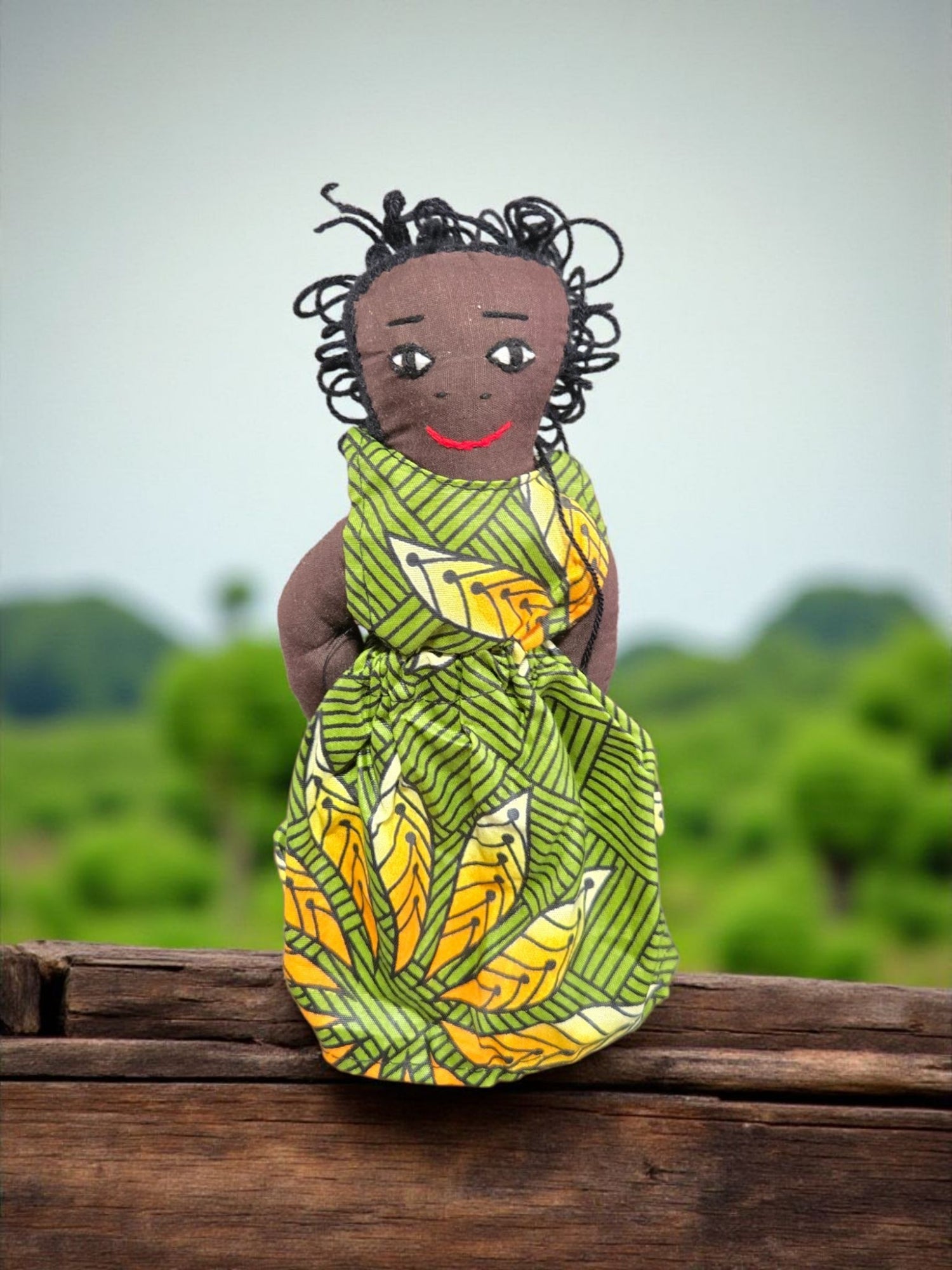 African Cloth Black Doll