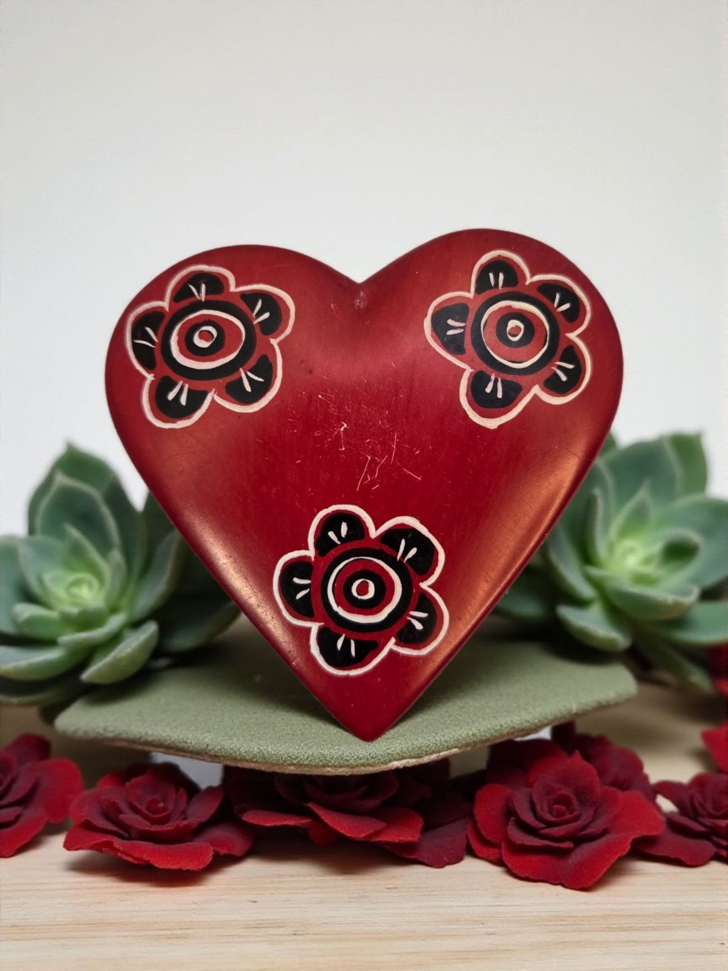 Kenyan Soapstone Heart Treasure Box