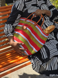 Recycled Plastic and Sisal Open Tote Bag