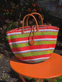 Recycled Plastic and Sisal Open Tote Bag