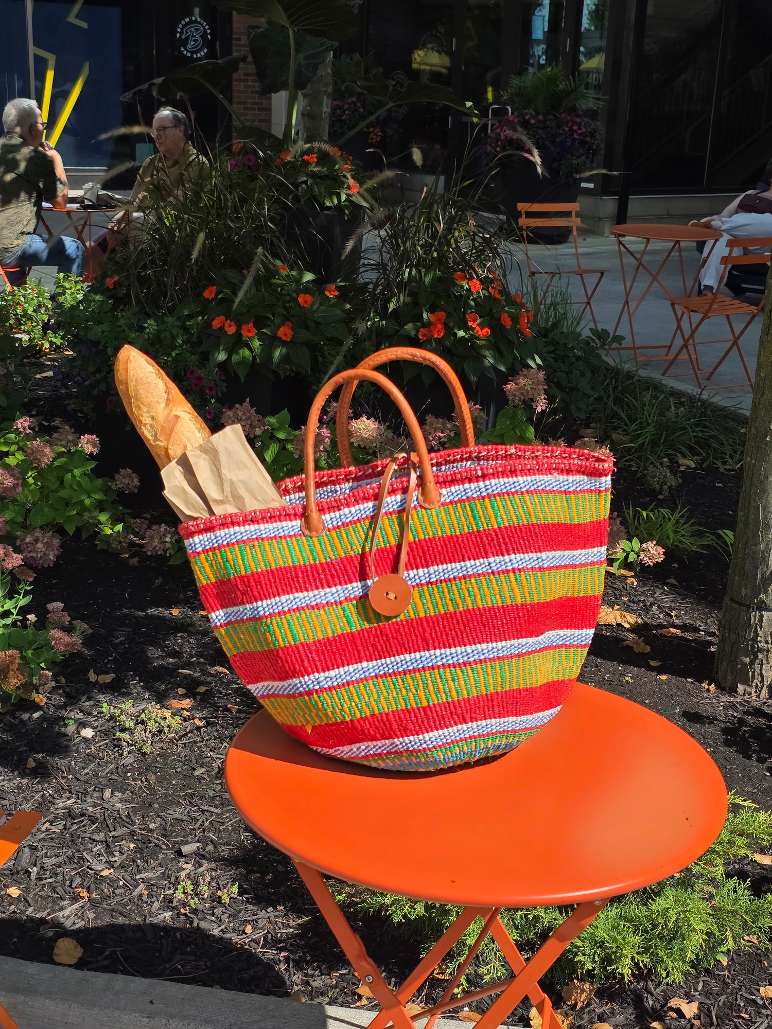 Recycled Plastic and Sisal Open Tote Bag