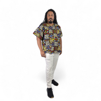 Mens Kente Checkered Shirt