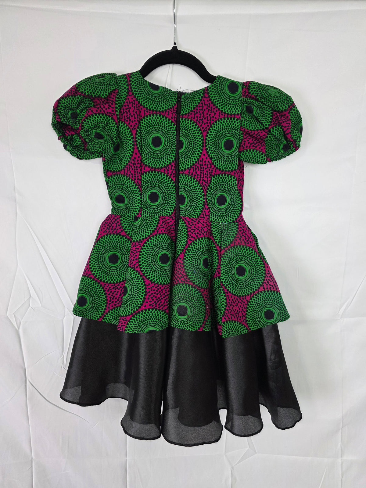 Green Patterned Girl Dress