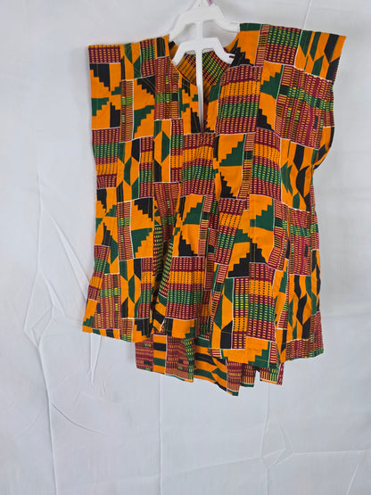 Kente Kids Shirt Shorts Set