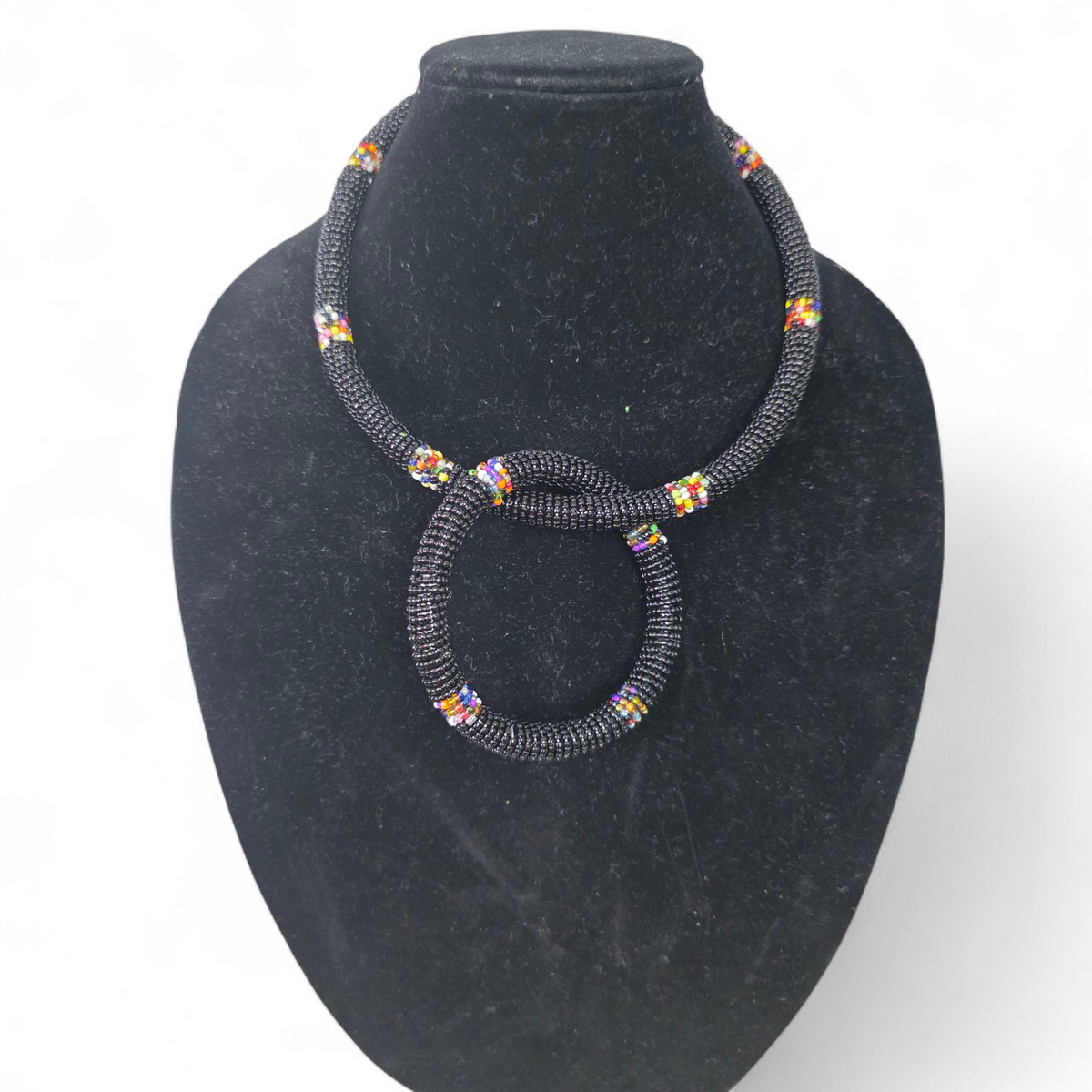 African Cord Necklace Bracelet Set