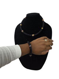 African Cord Necklace Bracelet Set