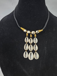 Triple Cowrie Braided Choker