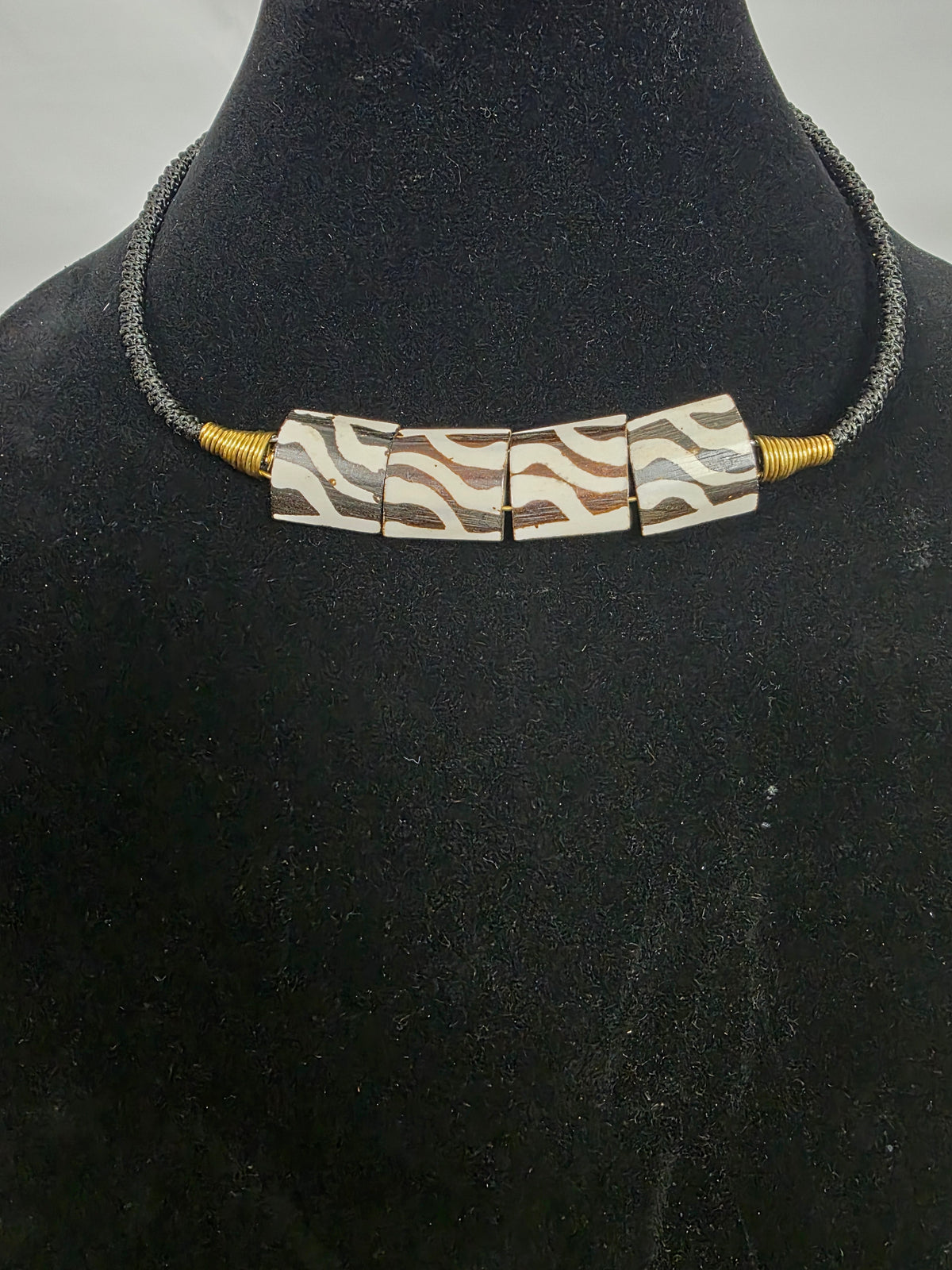 Square Bone Wrapped Choker