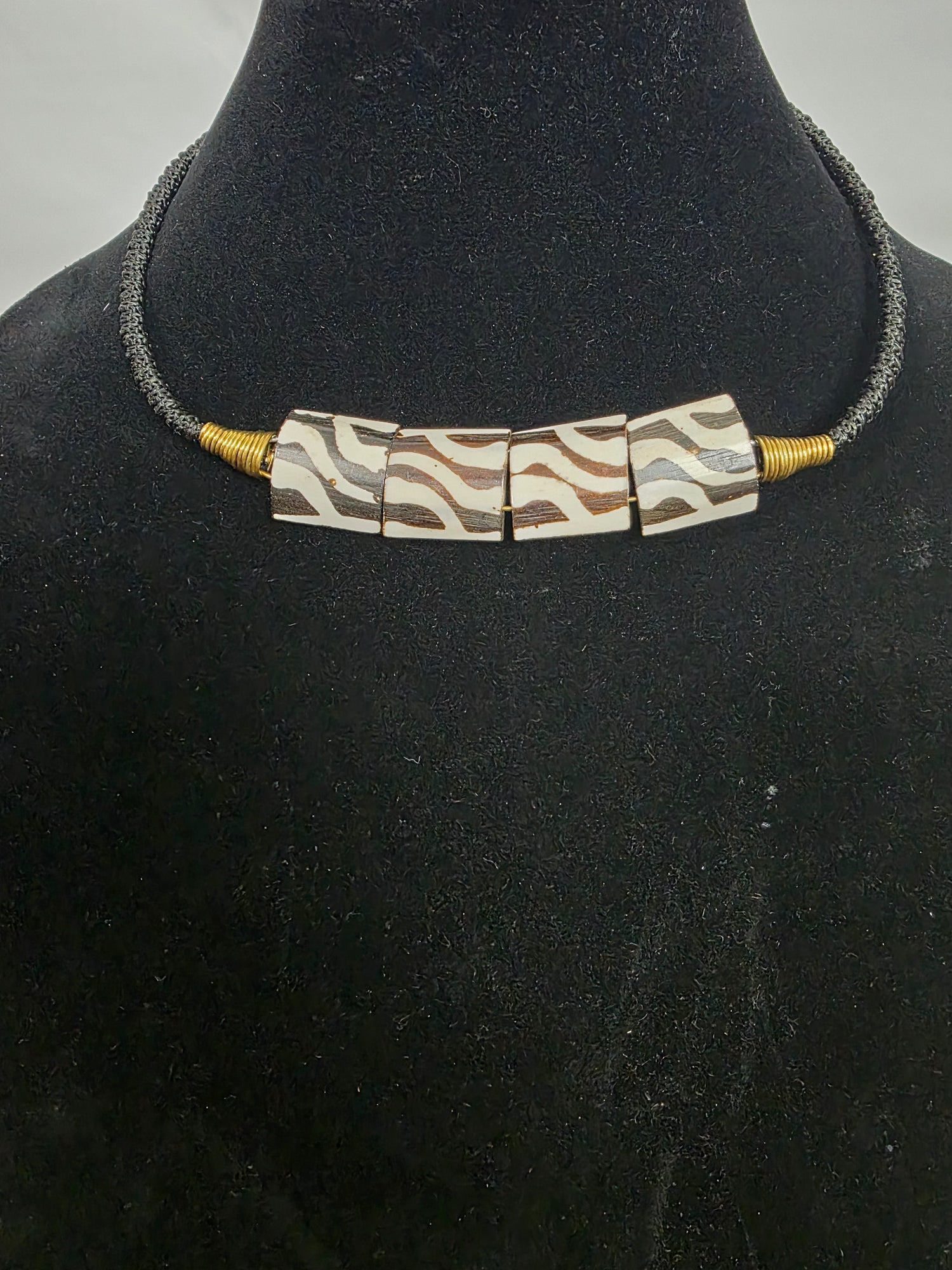 Square Bone Wrapped Choker