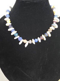 Paper Beads and Cowrie Shell Necklace