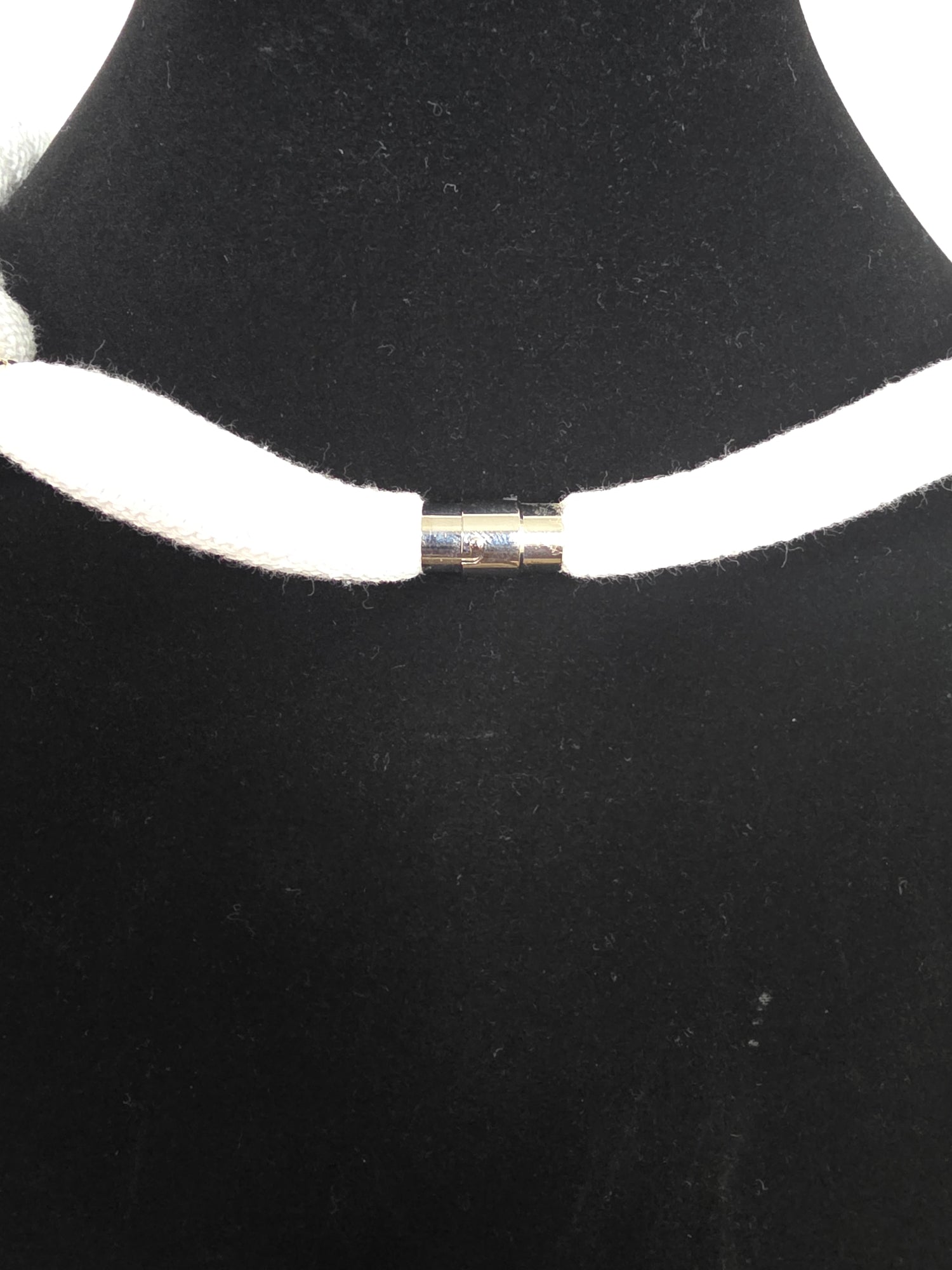 White Full Corded Macrame Necklace