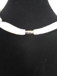 White Full Corded Macrame Necklace