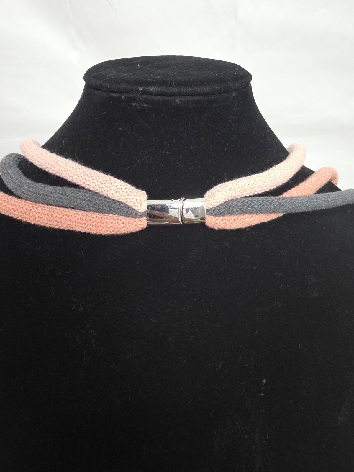 Pink Three-Toned Big Knot Macrame Necklace