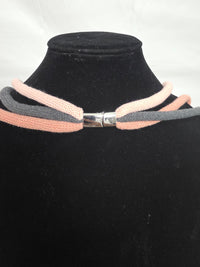 Pink Three-Toned Big Knot Macrame Necklace