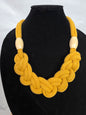 Yellow Braided Corded Macrame Necklace