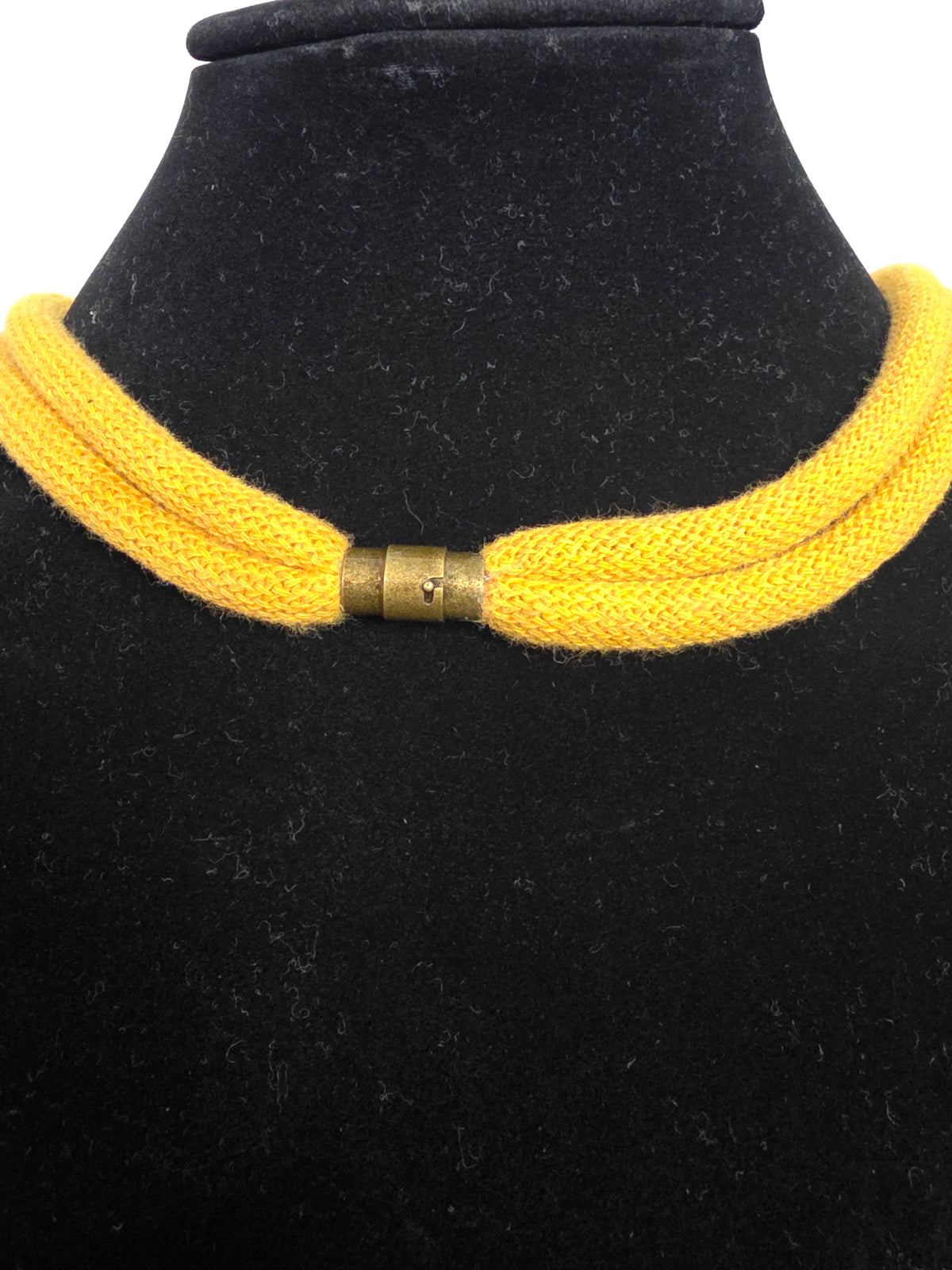 Yellow Braided Corded Macrame Necklace