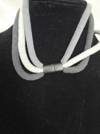 Grey Big Knot Macrame Necklace
