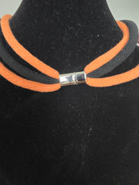 Orange Double Big Knot Macrame Necklace