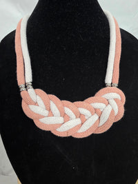Pink Flat Corded Macrame Necklace