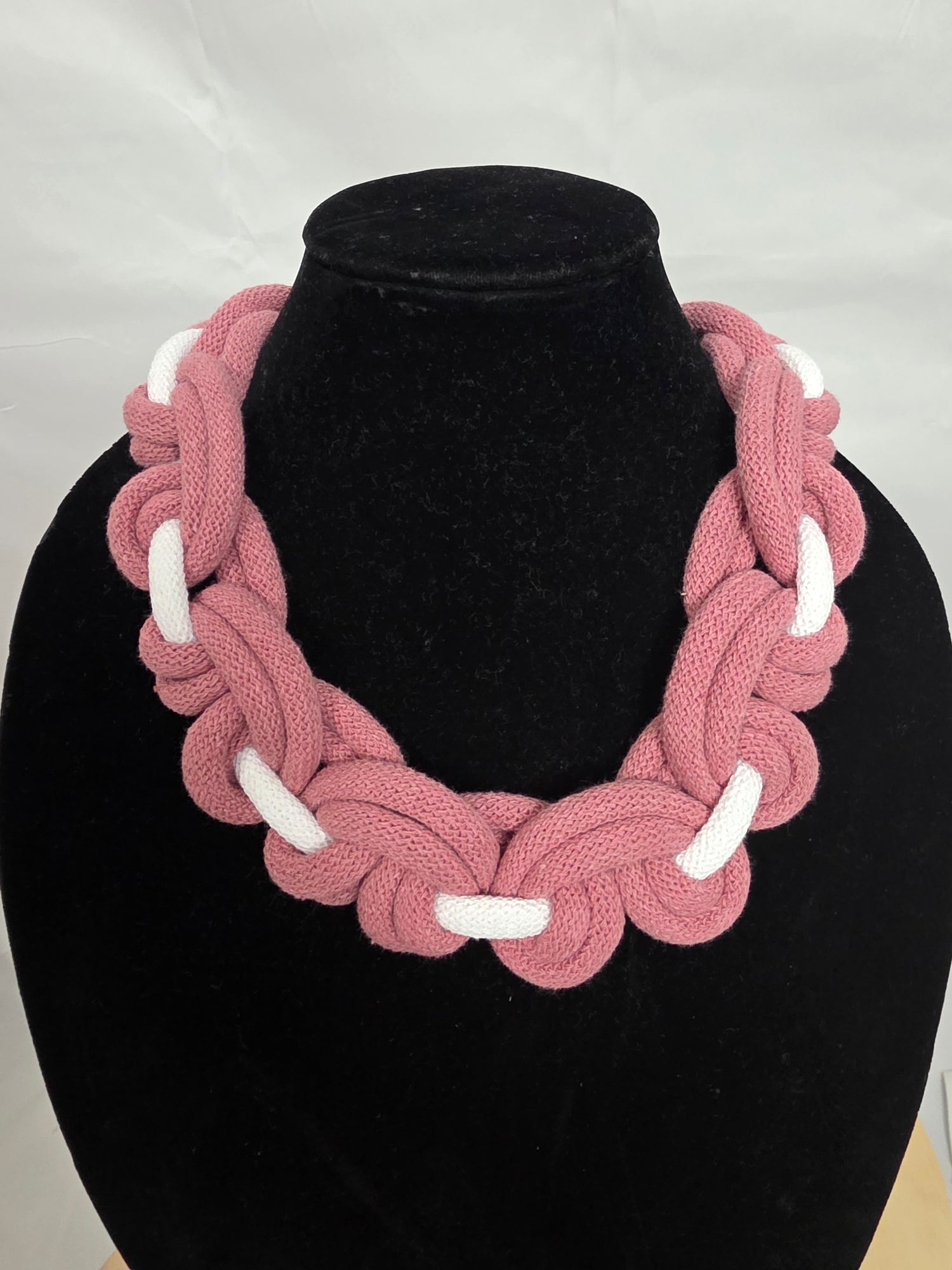 Pink Full Corded Macrame Necklace