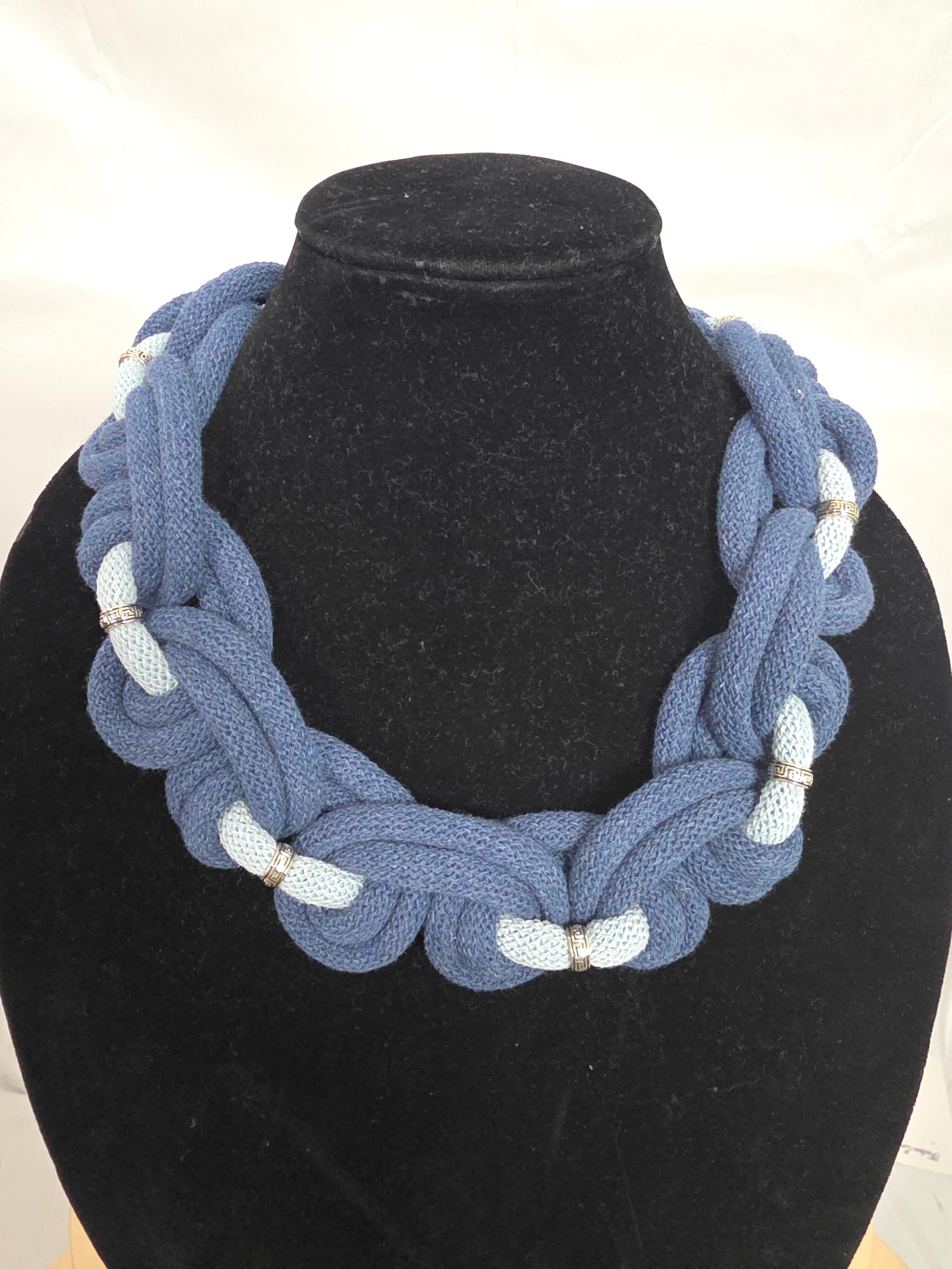 Blue Full Cord Macrame Necklace