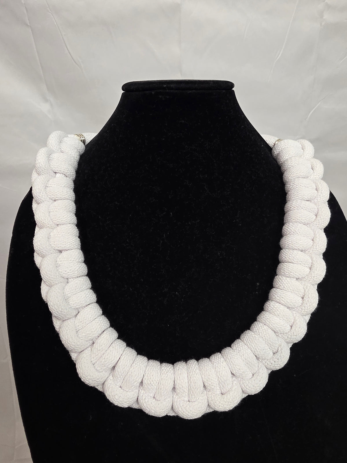 White Full Cord Macrame Necklace