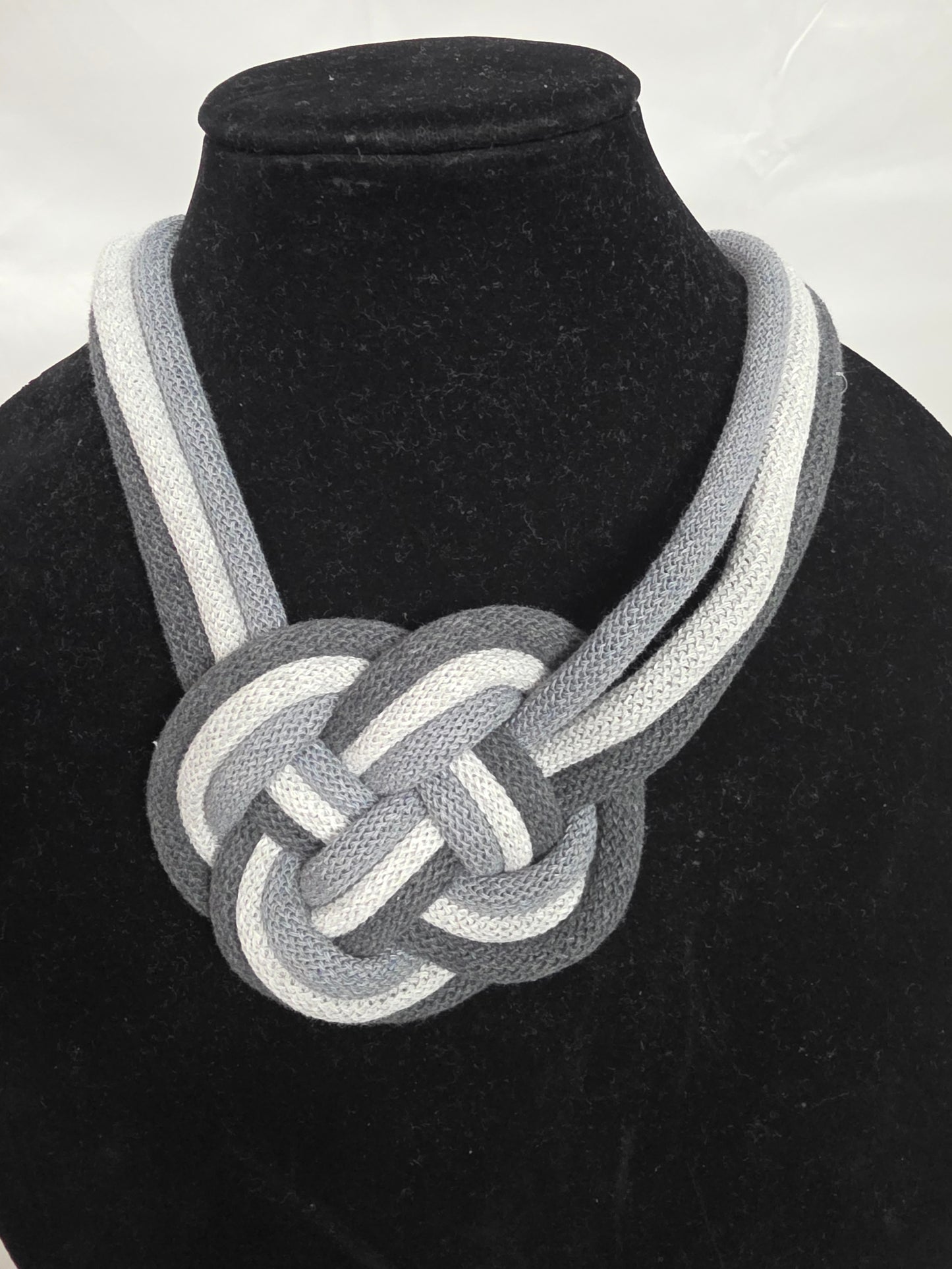 Grey Knot Macrame Necklace