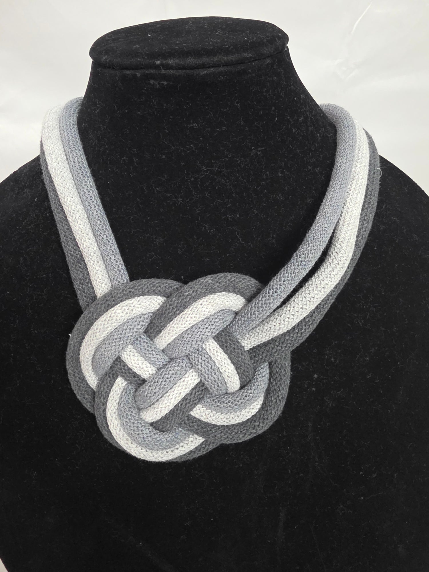 Grey Knot Macrame Necklace