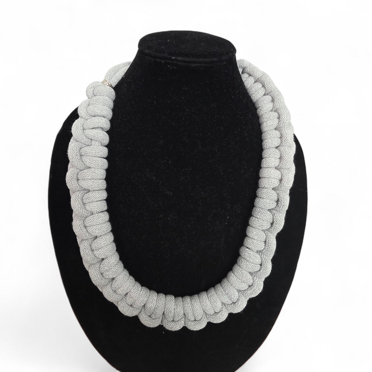 Grey Full Corded Macrame Necklace