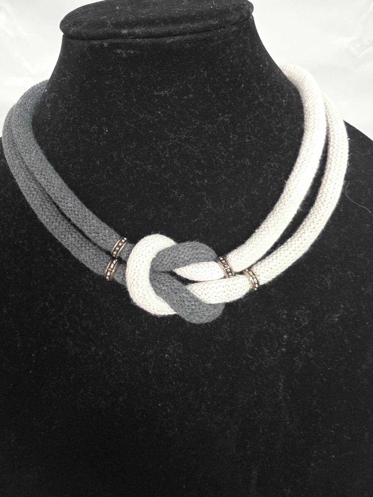 Two-Toned Knotted Macrame Necklace