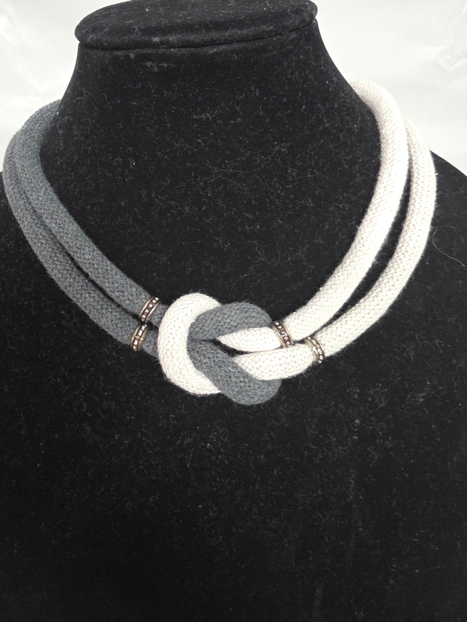 Two-Toned Knotted Macrame Necklace