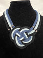 Three Toned Big Knot Macrame Necklace