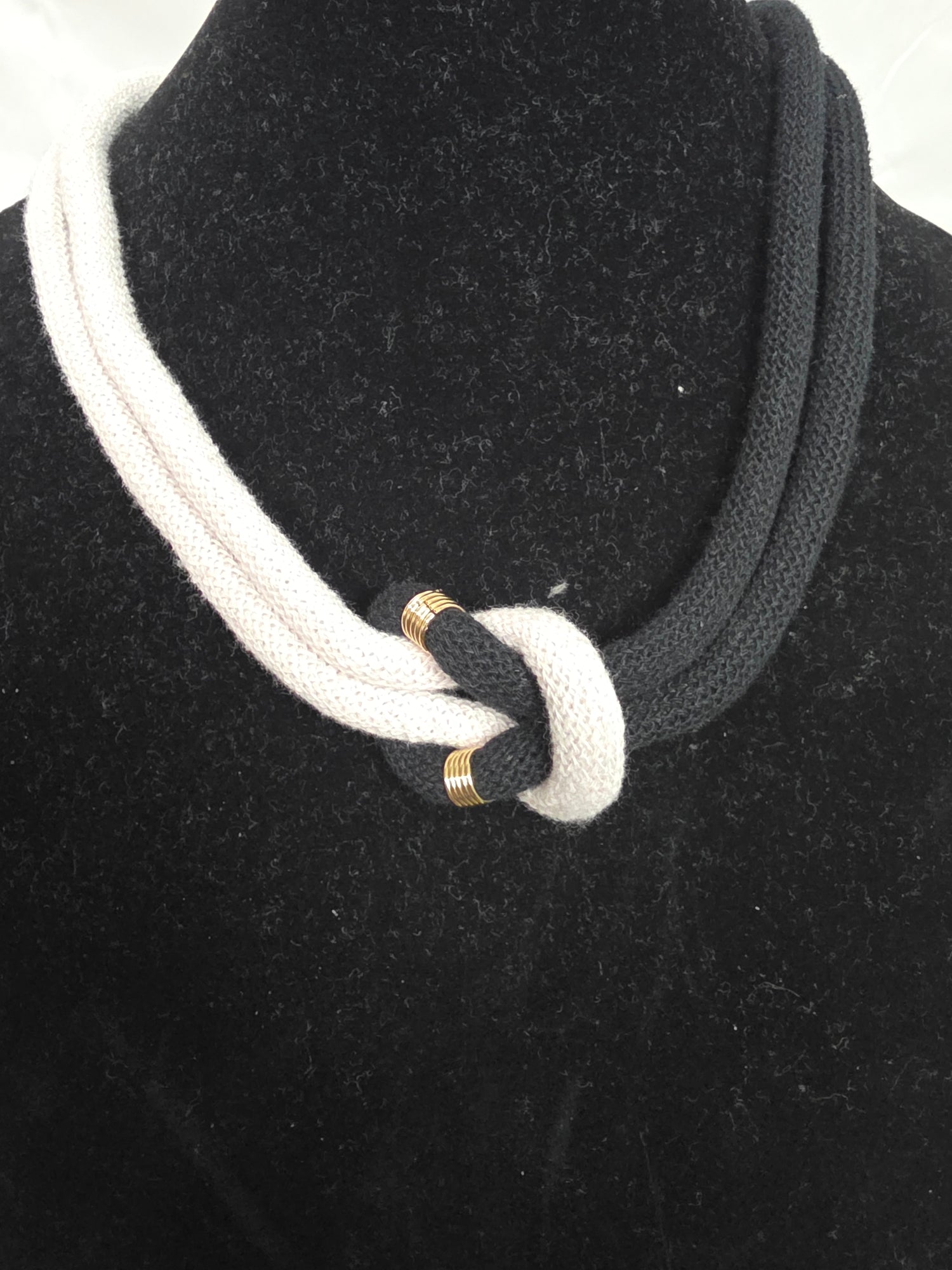 Two-Tone Knotted Macrame Necklace