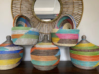 Lidded Basket, Assorted sweet grass, small
