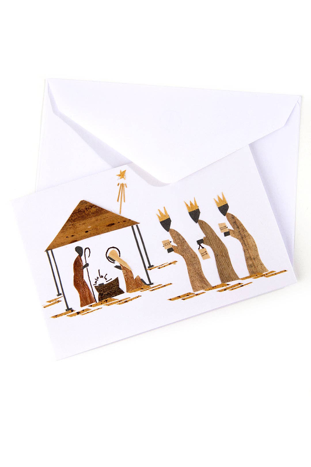 Handmade Banana Fiber Three Wisemen Holiday Note Card