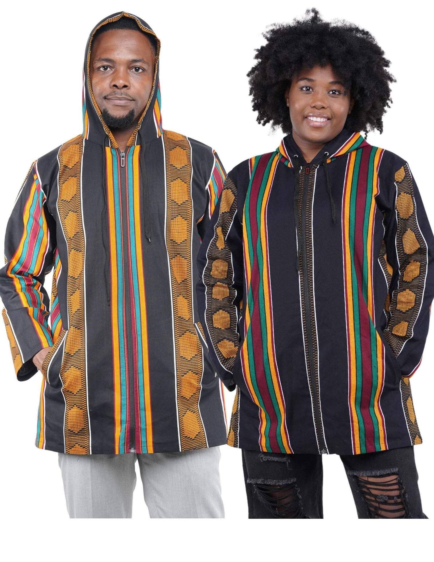 Unisex Kente Zipper Hoodie