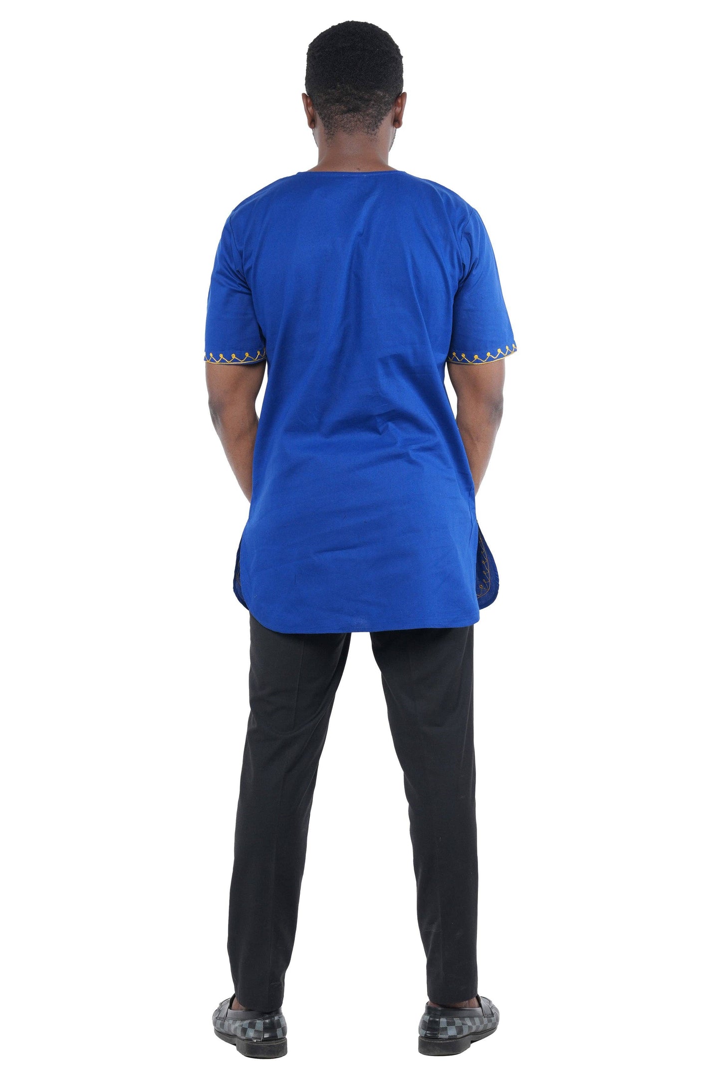Blue & Gold Embroidered Shirt