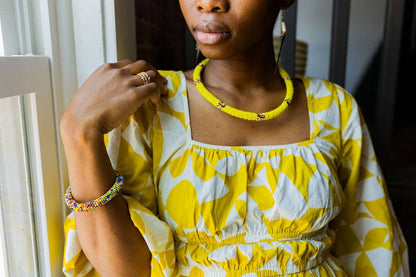 Maasai Necklace and Bracelet set, beaded