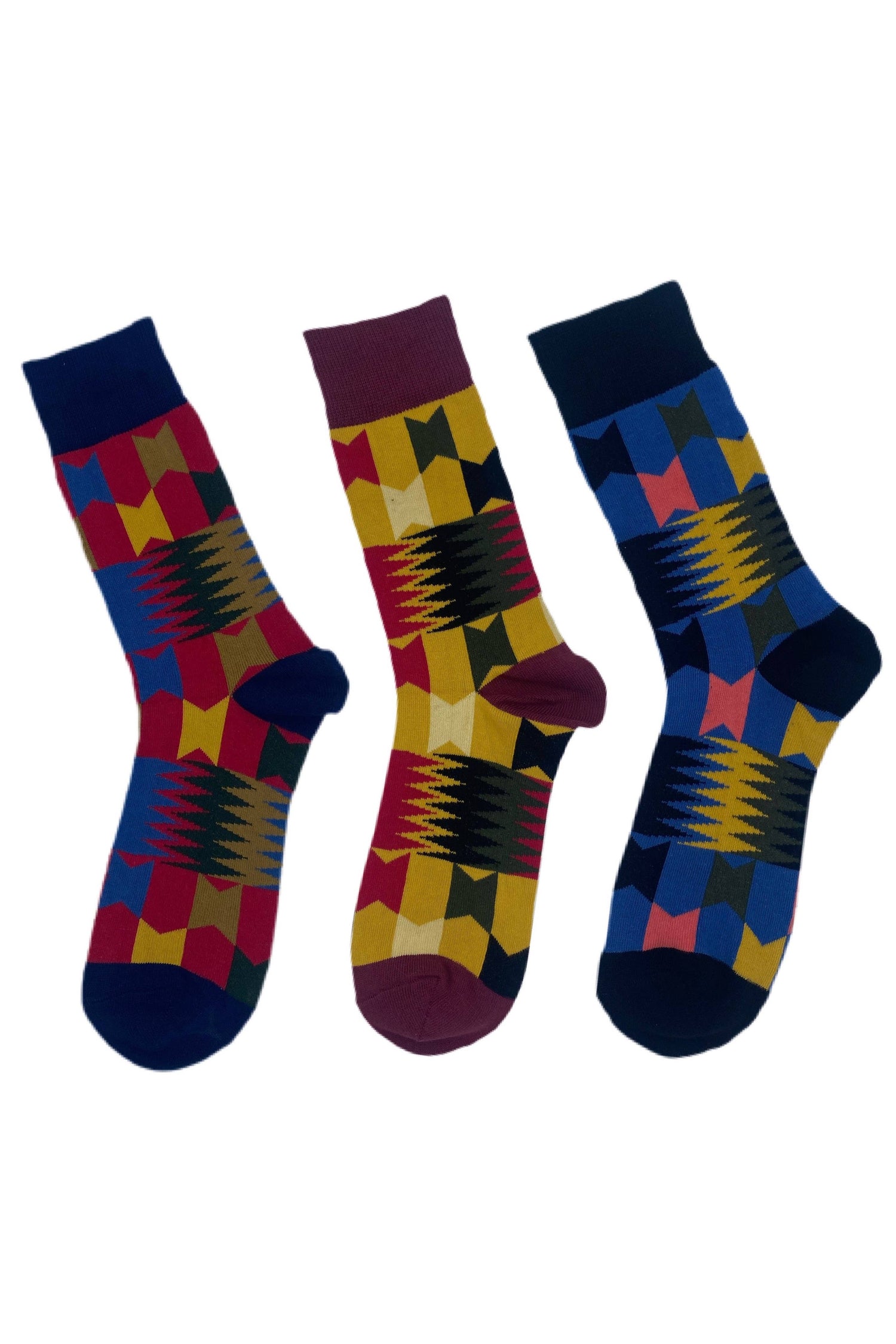 Unisex Kente Design Socks (Pack of 3 Pieces)
