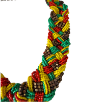 Necklace & Earrings Set / Beaded - Rasta