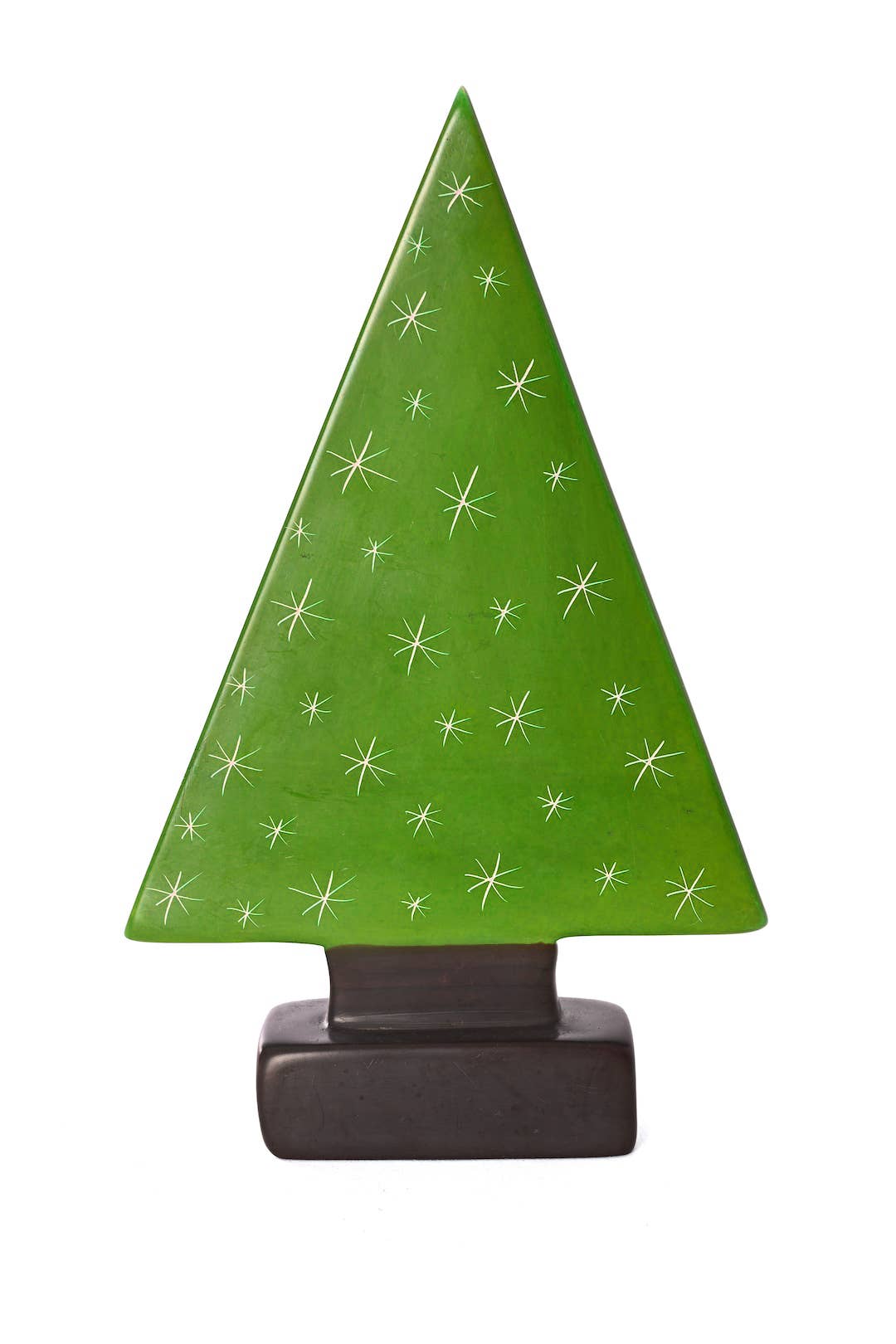 Large Soapstone Green Christmas Tree Sculpture