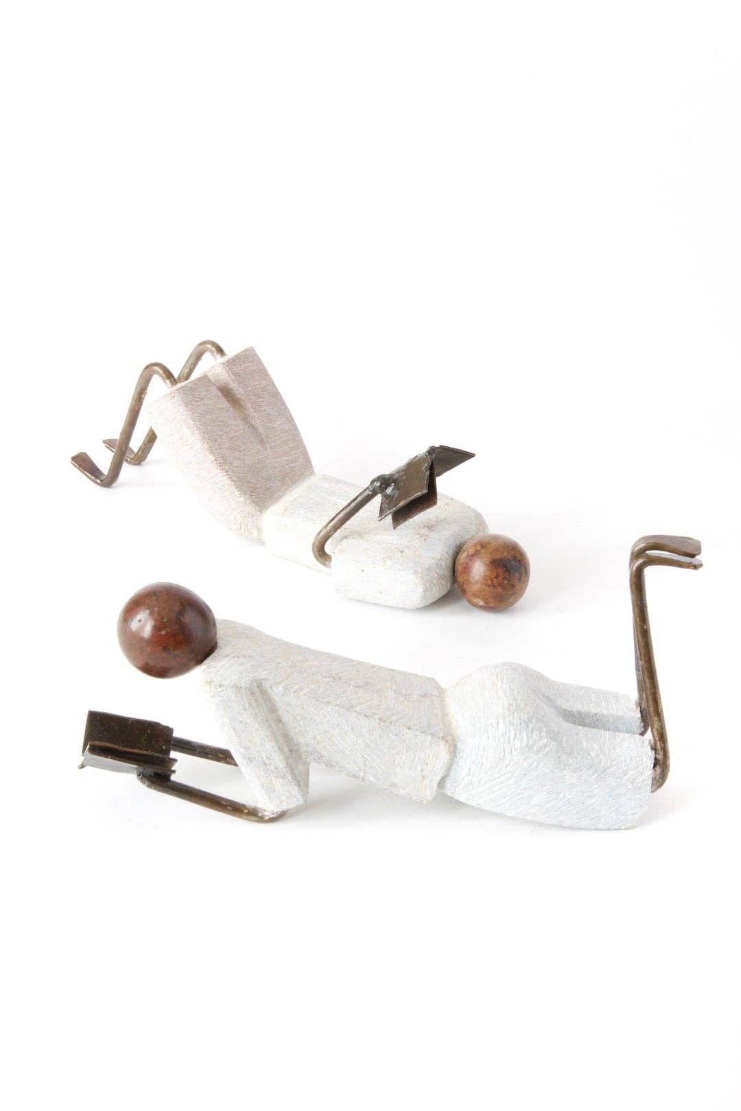 Set of Two Zimbabwean Simple Life Stone and Metal Readers