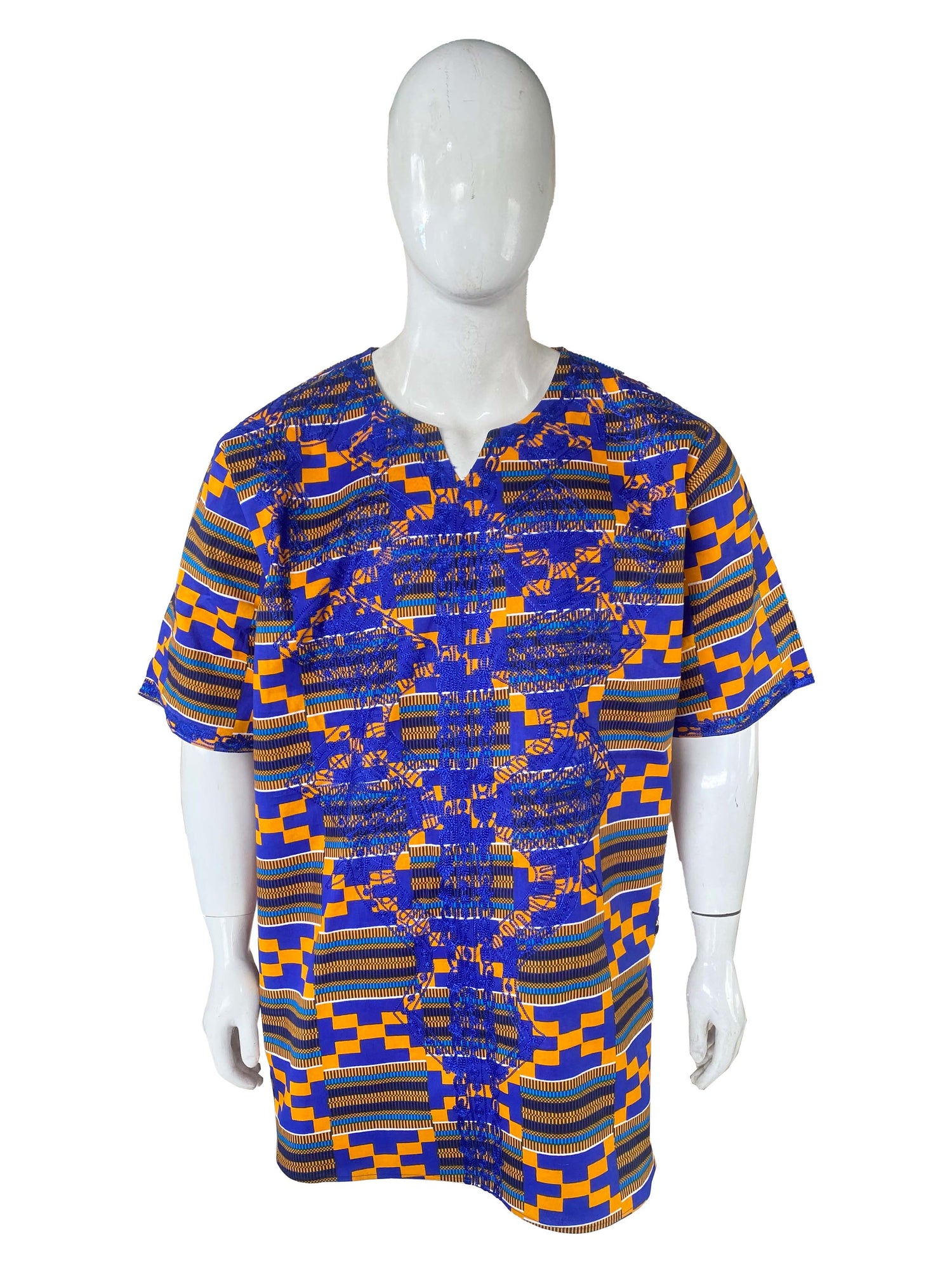 Long Maxi Dress Bell Sleeves & African Embroidered Dashiki Shirt