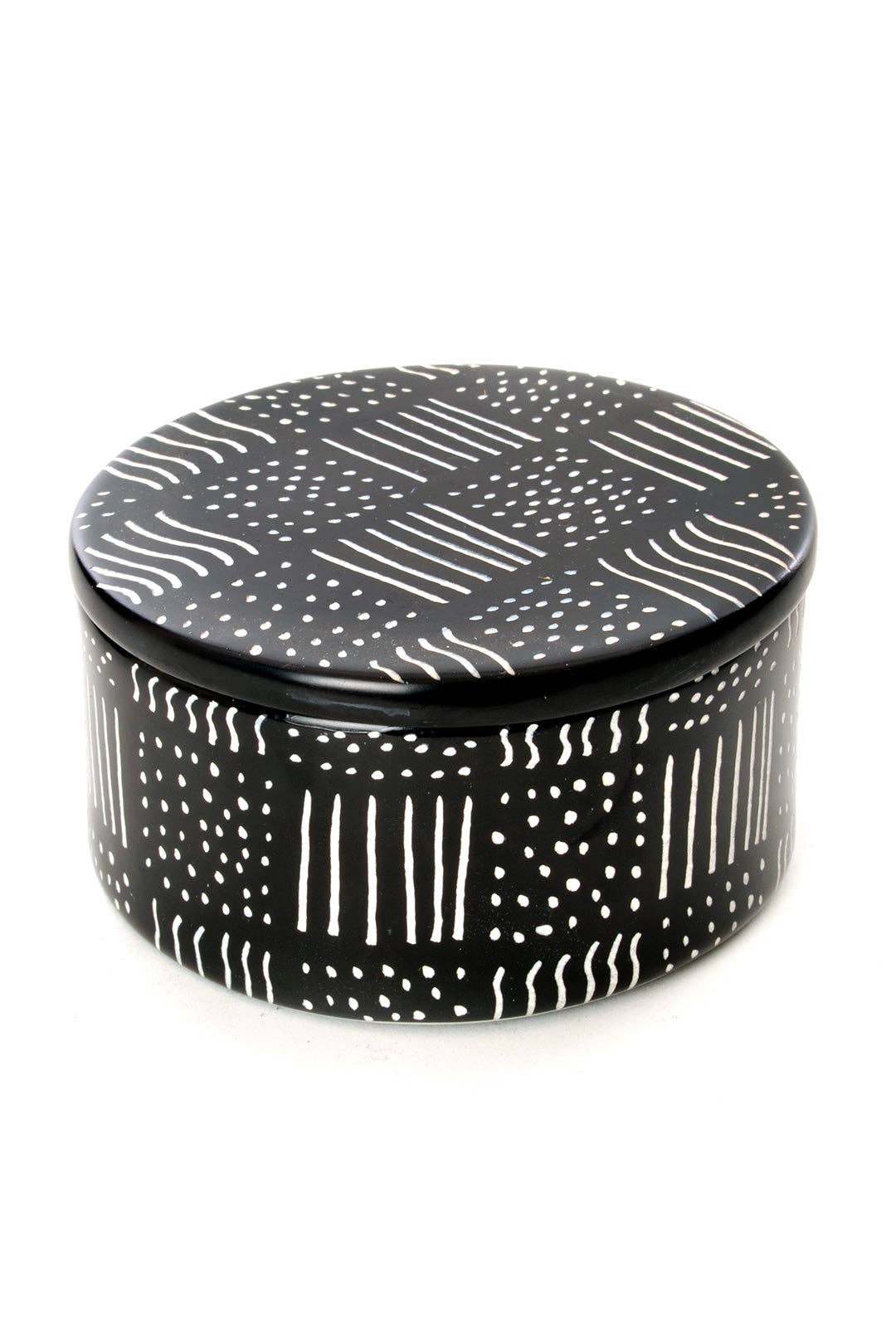 Spindle Mudcloth Soapstone Desktop Boxes