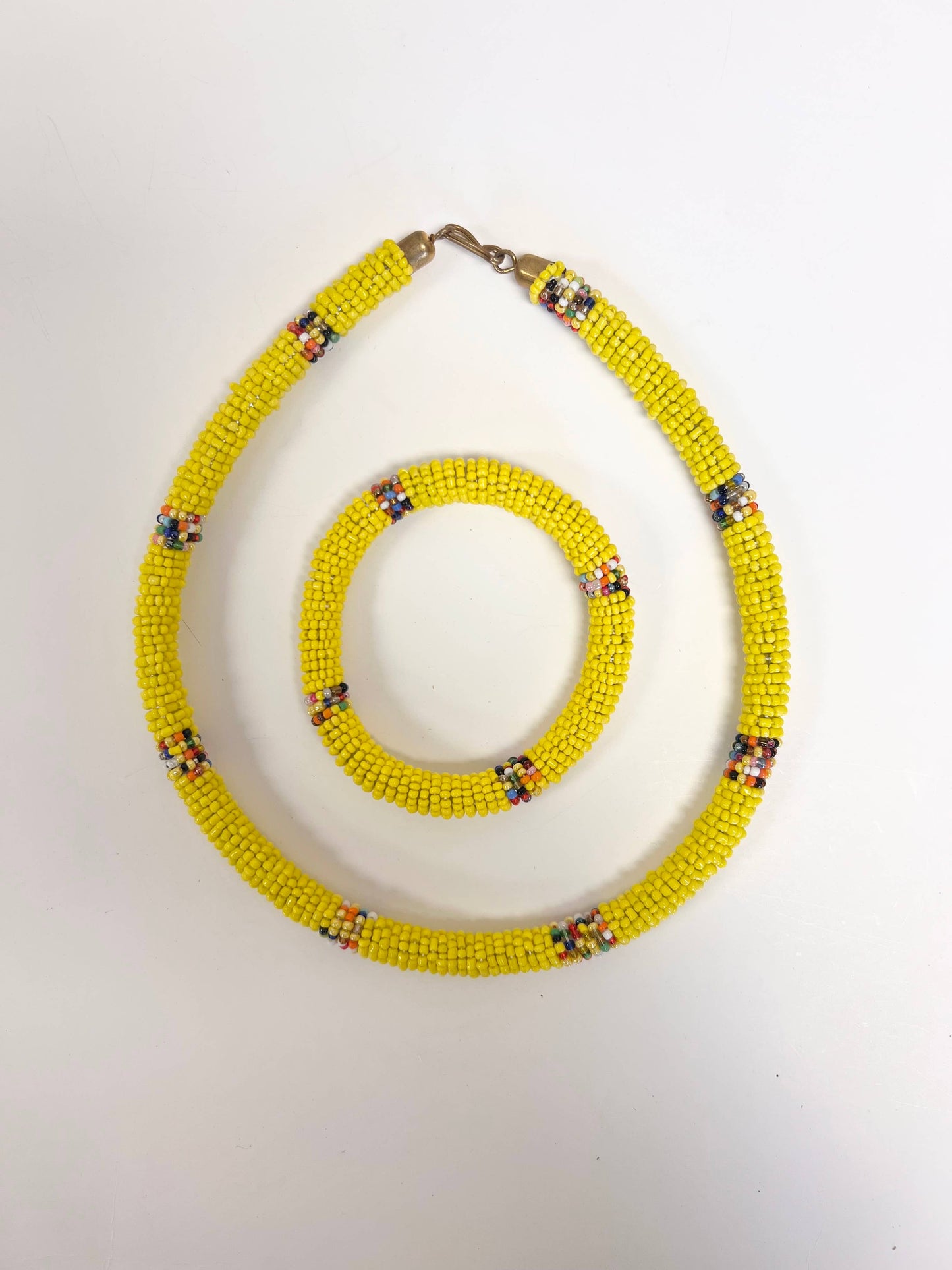 Maasai Necklace and Bracelet set, beaded